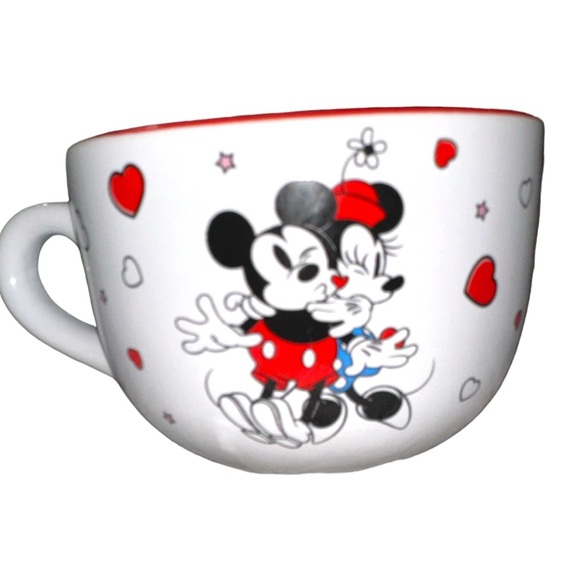 Disney Jerry Leigh Minnie & Mickey Mouse 29oz I Love You  Soup Mug - Picture 1 of 6